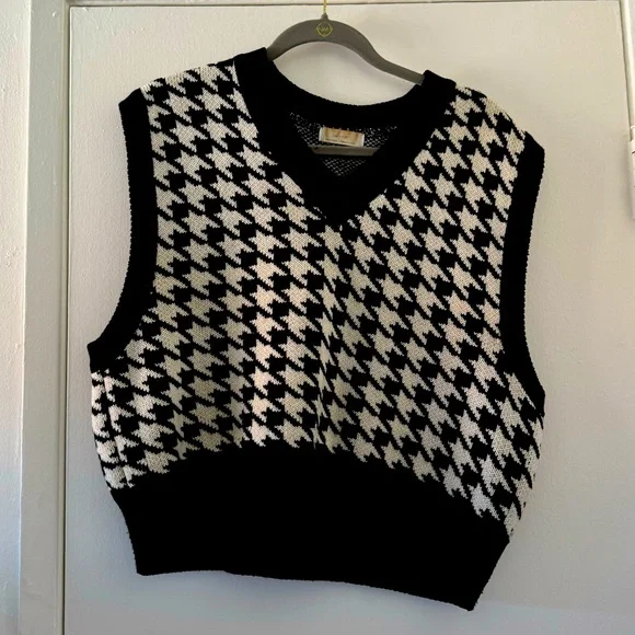 OAK FORT Sweaters Oak Fort Black And White Houndstooth